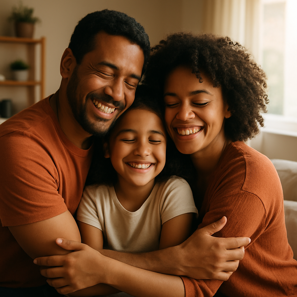 [Imagem de uma família feliz e segura]